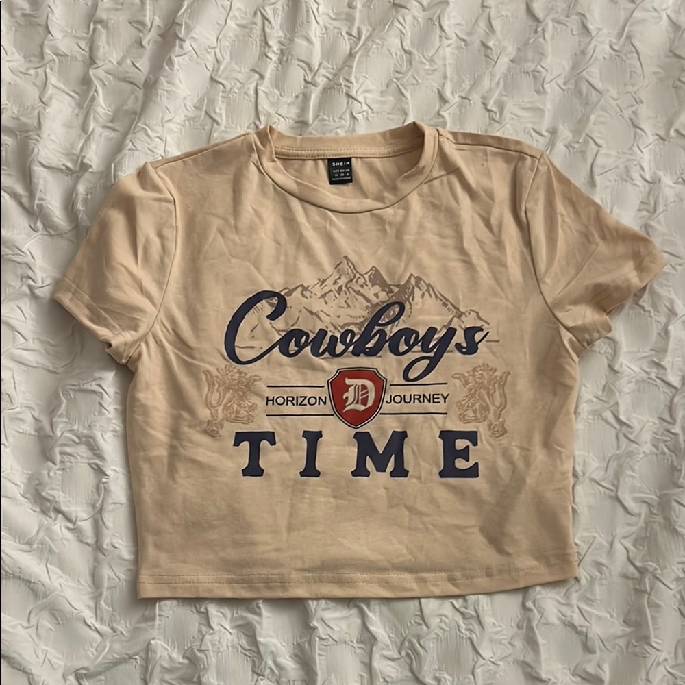 Tan “Cowboys Time” Graphic T (Baby T)